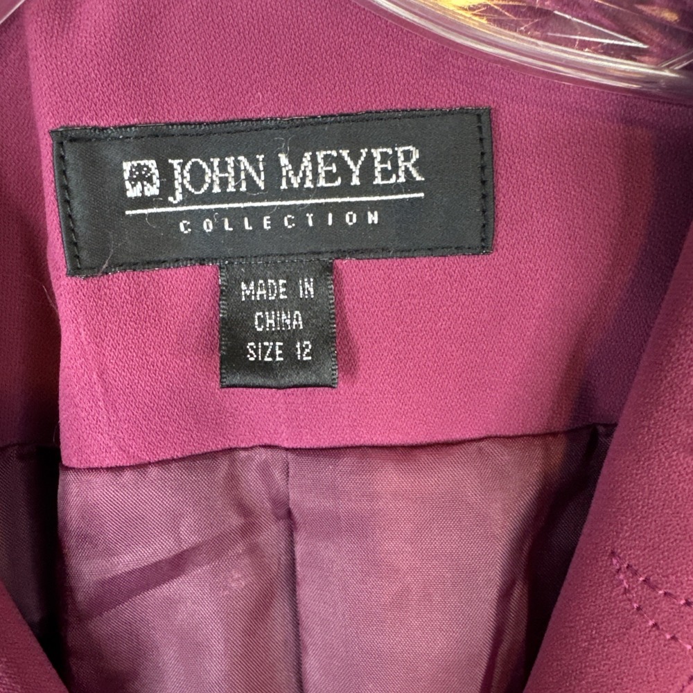 John Meyer Womens Blazer 12 Wine Embroidered Beaded Floral NWT Jacket - Picture 3 of 10